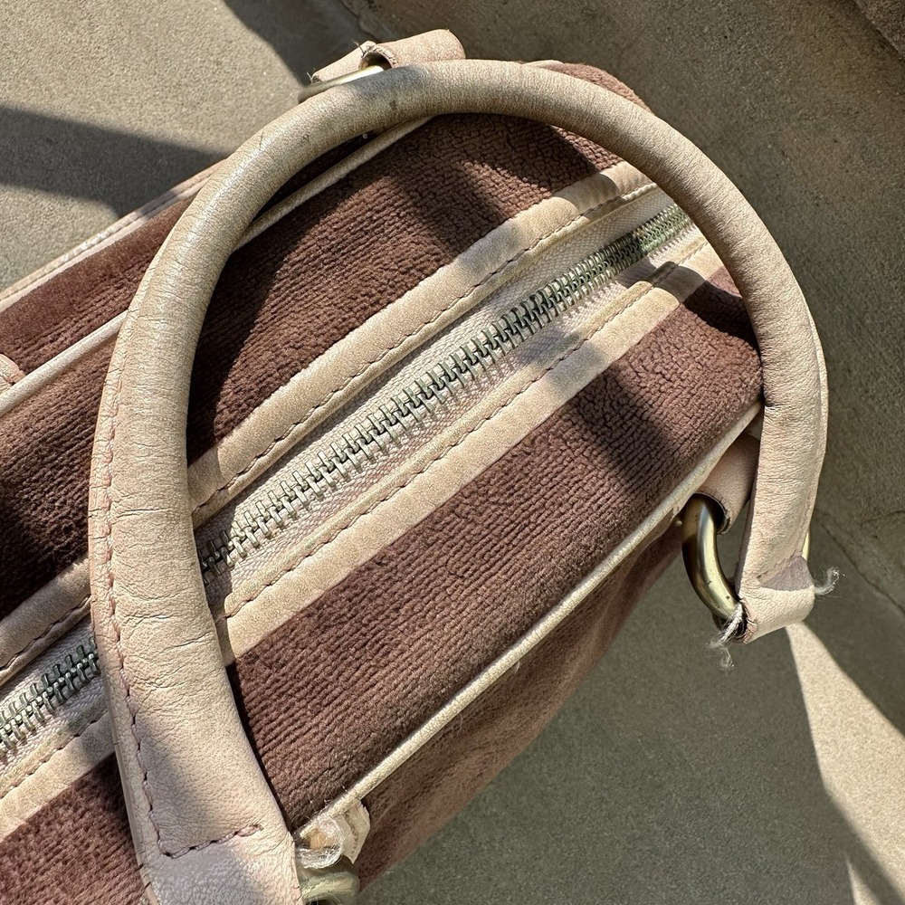 JUICY COUTURE Brown‎ Brown Pink Velvet  Bowling Bag La Couture Y2K Vintage Queen - Picture 8 of 16